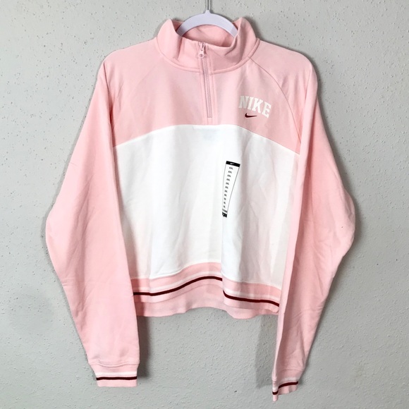 Nike Tops - Nike Sportswear cropped quarter zip pullover pink